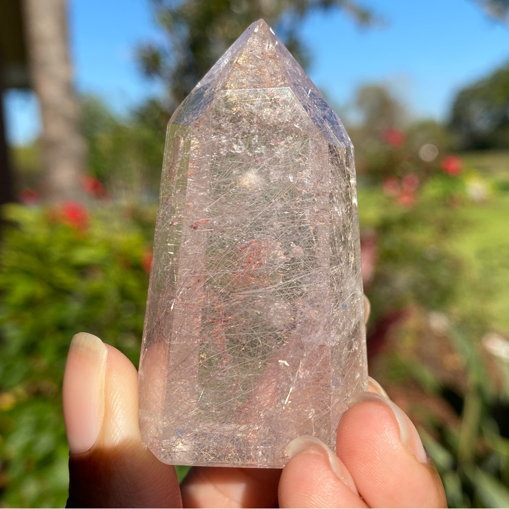 Quartz tower included with silver rutile - Picture 5 of 5